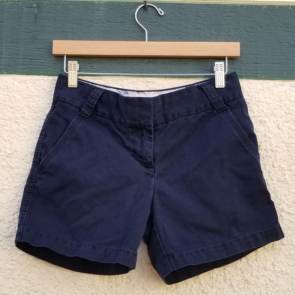 J. Crew classic twill chino City Fit shorts navy size 0 5 inch inseam